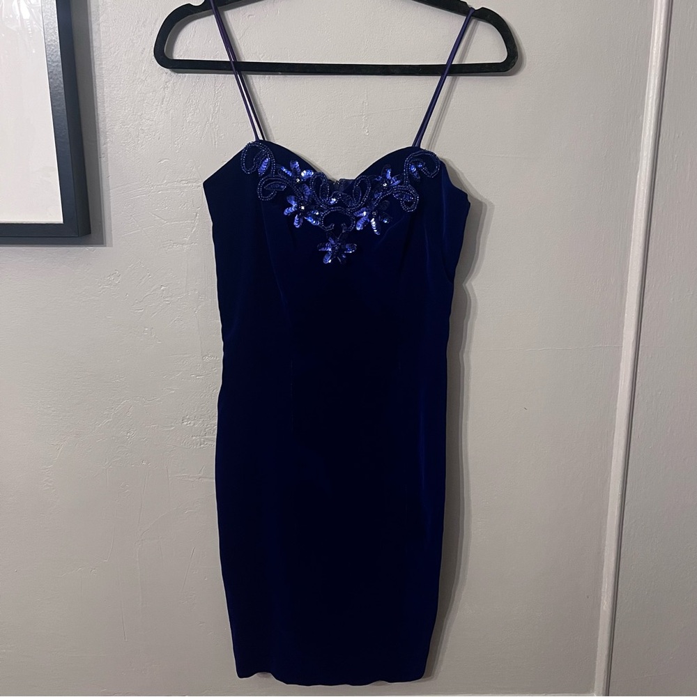 Vintage y2k Fredericks of Hollywood embellished sequin velvet mini dress